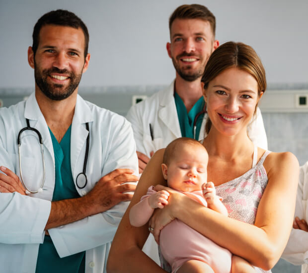 Intended parents in fertility clinic for surrogacy process
